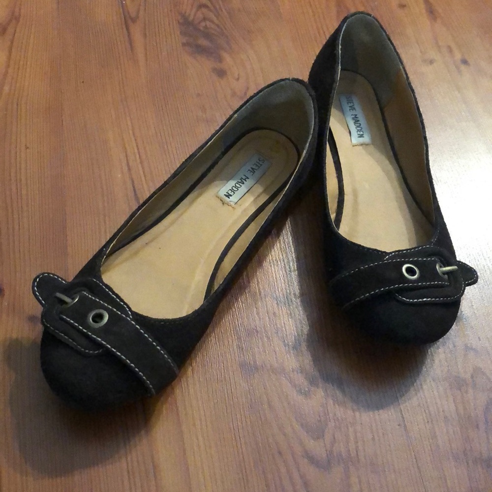 Steve Madden Dark Brown Leather Flats